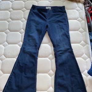 free people penny pull-on flare jeans SHORT